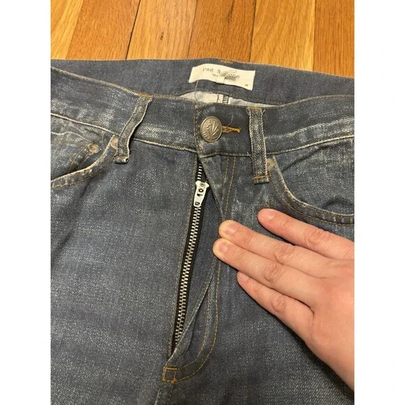 rag & bone Miramar Sofie Wide Leg Faux Denim Liquid Tencel Pants Blue Size 25 - Picture 5 of 9